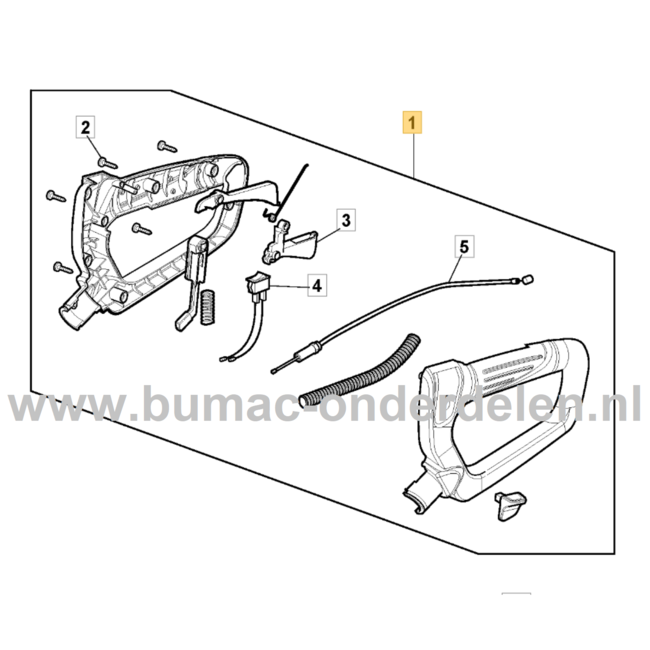 Handvat Compleet voor STIGA, Castelgarden, Alpina, Mountfield Heggenscharen, Benzineheggenscharen Handgreep HT525, SHT660, SHT670