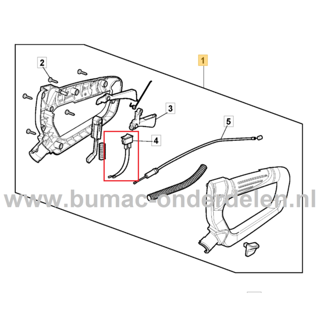 Veiligheid Schakelaar voor Stiga, Castelgarden, Alpina, Mountfield Heggenscharen, Benzineheggenscharen Veiligheidsschakelaar HT525, SHT660, SHT670, HT 525, SHT 660, SHT 670