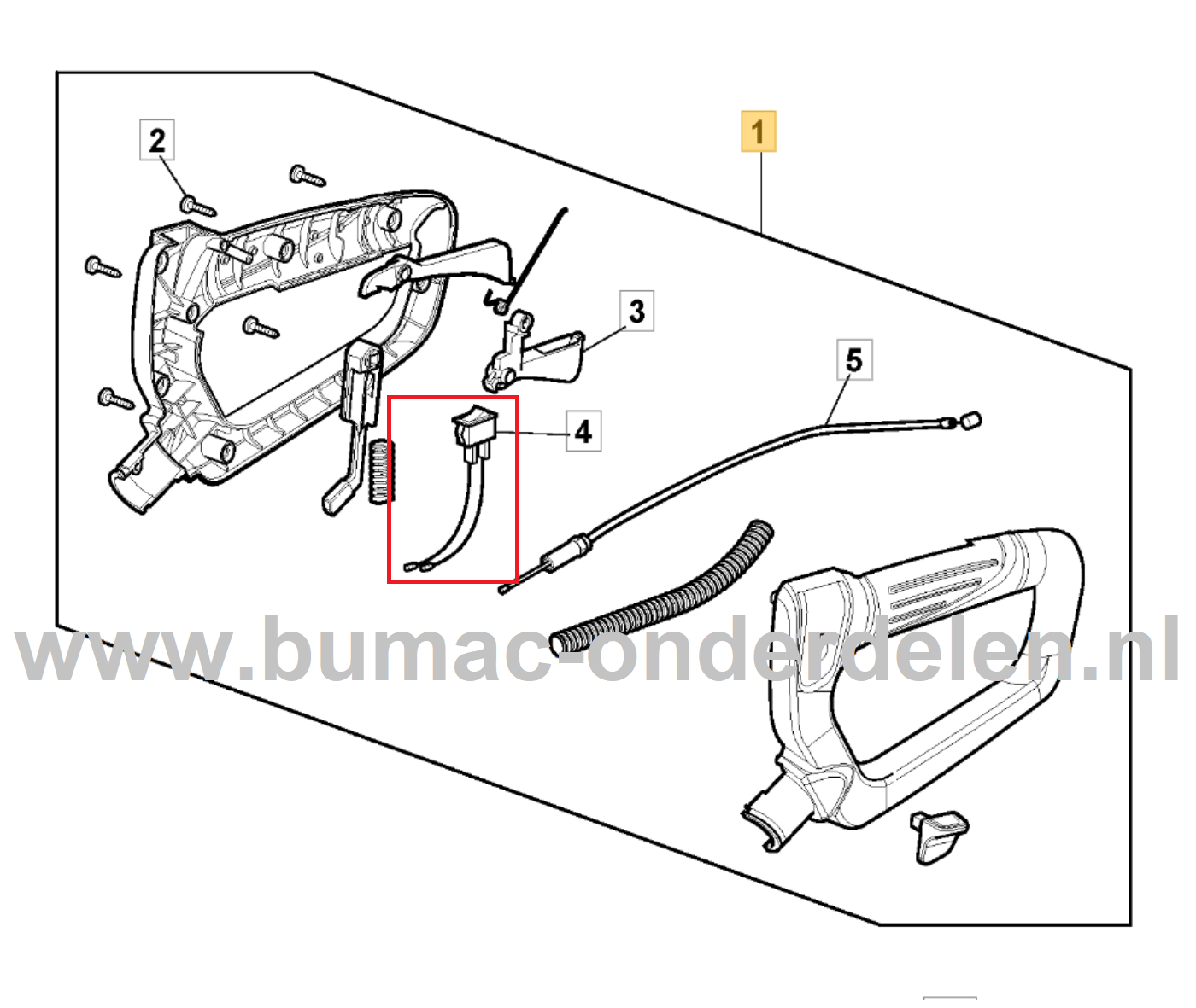 Veiligheid Schakelaar voor Stiga, Castelgarden, Alpina, Mountfield Heggenscharen, Benzineheggenscharen Veiligheidsschakelaar HT525, SHT660, SHT670, HT 525, SHT 660, SHT 670