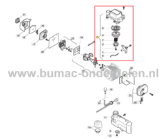 Starter Compleet voor Stiga, Castelgarden, Alpina, Mountfield Heggenscharen, Benzineheggenscharen Handstarter BG225KKT, HTK60X, HTK75X, PRO60DL, PRO75DL, SHT660K, SHT675K