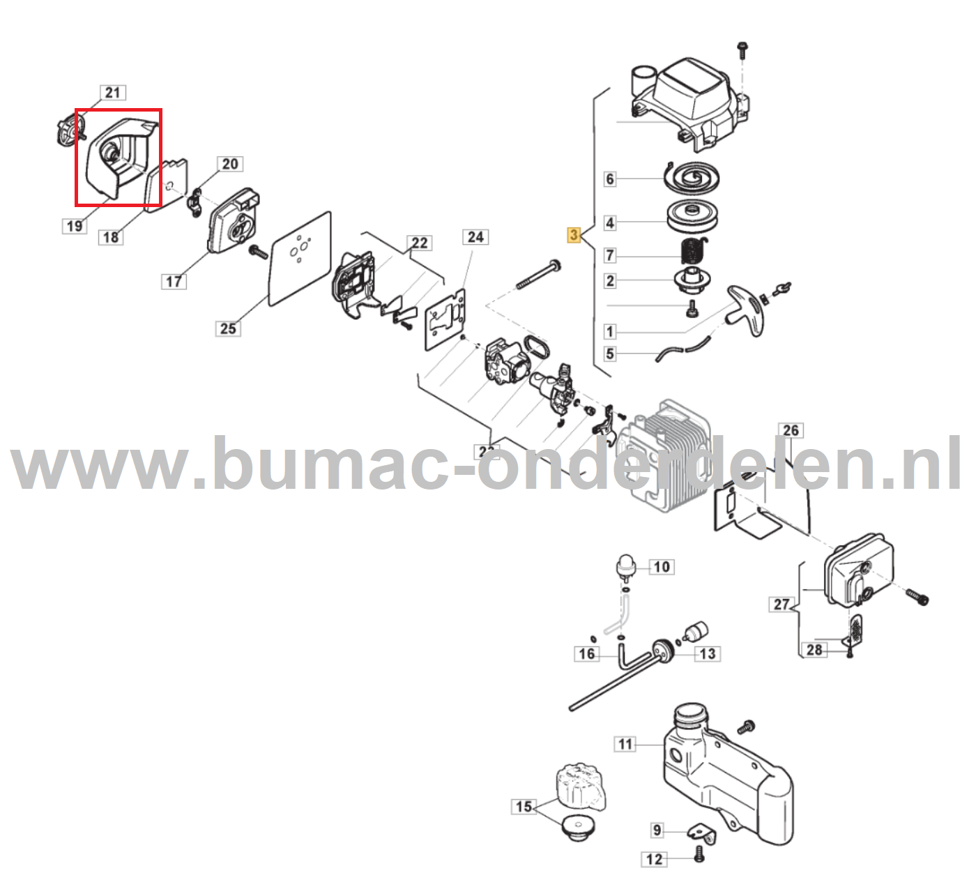 Luchtfilterdeksel voor Stiga, Castelgarden, Alpina, Mountfield Heggenscharen, Benzineheggenscharen Luchtfilterkap BG225KKT, HTK60X, HTK75X, PRO60DL, PRO75DL, SHT660K, SHT675K, onderdelen
