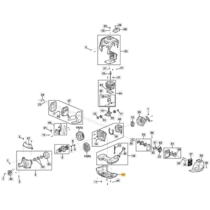 Beschermkap voor Brandstoftank voor STIGA, CASTELGARDEN, MOUNTFIELD, ALPINA ABR45, ABR55, BC750, BC760, MB45, MB55, MS2700, MS3300, OM200MS, SBC646, SBC656 Bosmaaiers, Trimmers, Motorzeis, onderdelen