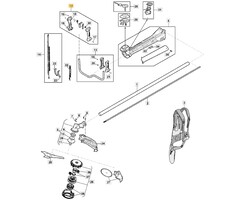 Handvat Rechts met Gashendel Compleet voor STIGA, CASTELGARDEN, MOUNTFIELD, ALPINA ABR45, ABR55, BC750, BC760, MB45, MB55, MS2700, MS3300, OM200MS, SBC646, SBC656 op Bosmaaiers - Trimmers - Motorzeis
