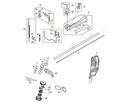 Handvat Links met Stang voor STIGA, CASTELGARDEN, MOUNTFIELD, ALPINA ABR45, ABR55, BC750, BC760, MB45, MB55, MS2700, MS3300, OM200MS, SBC646, SBC656 op Bosmaaiers - Trimmers - Motorzeis Handgreep ABR 45, ABR 55, BC 750, BC 760, MB 45, MB 55, MS 2700, MS 3