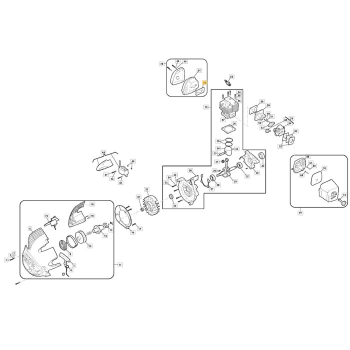 Uitlaatpakking voor STIGA, CASTELGARDEN, MOUNTFIELD, ALPINA ABL27, AS1100, BL530, BLC27, EP27BV, MBL270V, SBL327, SBL327V, XBL27V, Bladblazers Pakking, dichting, ABL 27, AS 1100, BL 530, BLC 27, EP 27BV, MBL 270V, SBL 327, SBL 327 V, XBL 27 V, onderdeel