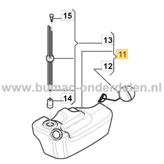 Brandstoftank Compleet voor Stiga, Castelgarden, Alpina, Mountfield Bladblazers, Blowers, Bladvegers Benzinetank BL980R, MBP750, SBP375, XBP75, onderdelen, BL 980 R, MBP 750, SBP 375, XBP 75, onderdeel