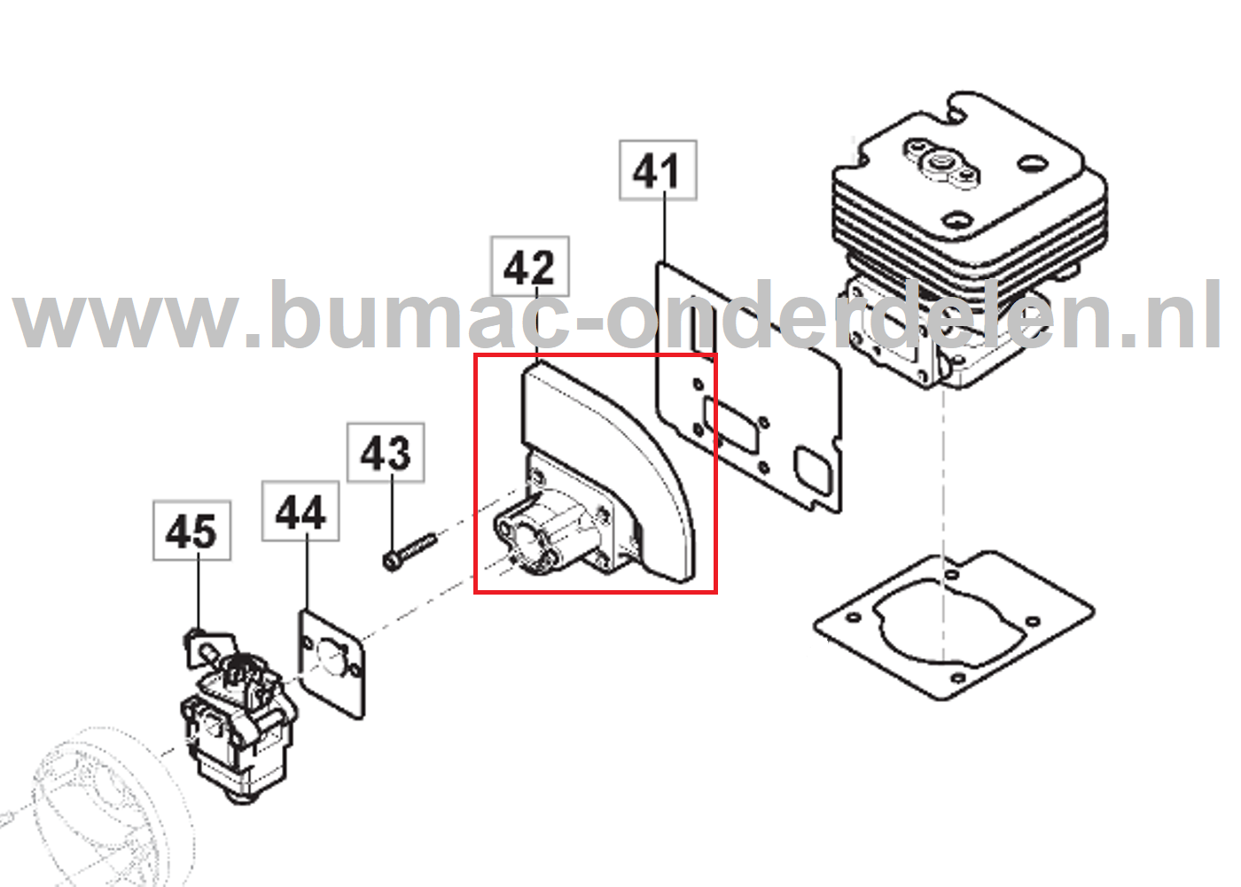 Inlaat Spruitstuk voor Stiga, Castelgarden, Alpina, Mountfield Bladblazers, Blowers, BL980R, MBP750, SBP375, XBP75, onderdelen