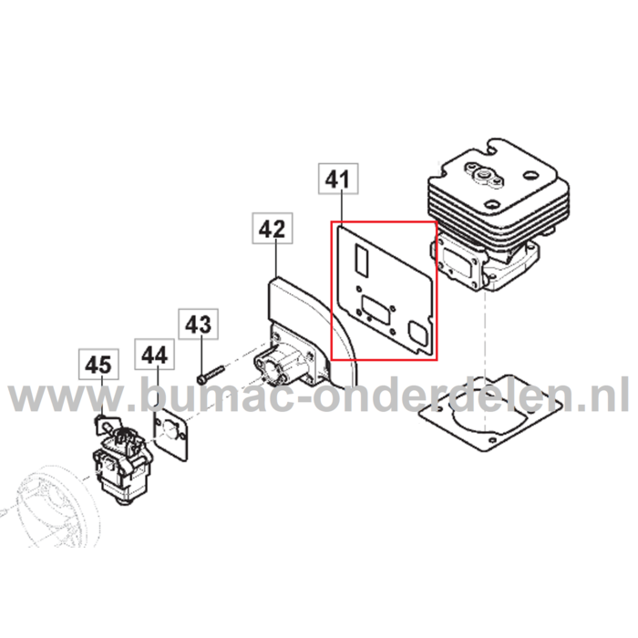 Inlaatpakking tussen Cilinder - Spruitstuk voor Stiga, Castelgarden, Alpina, Mountfield Bladblazers, Blowers, Bladvegers Afdichting, Pakking BL980R, MBP750, SBP375, XBP75, dichting, onderdeel