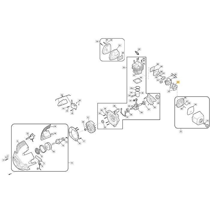 Inlaatpakking voor STIGA, CASTELGARDEN, MOUNTFIELD, ALPINA ABL27, ABL27V, AS1100, BL530, BL530V, BLC27, EP27BV, MBL270V, SBL327, SBL327V, XBL27V Bladblazers Carburateurpakking