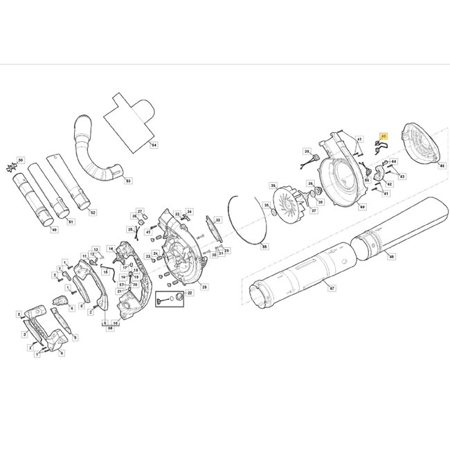 Veer voor Bevestiging Beschermkap voor STIGA, CASTELGARDEN, MOUNTFIELD, ALPINA ABL27, ABL27V, AS1100, BL530, BL530V, BLC27, EP27BV, MBL270V, SBL327, SBL327V, XBL27V Bladblazers