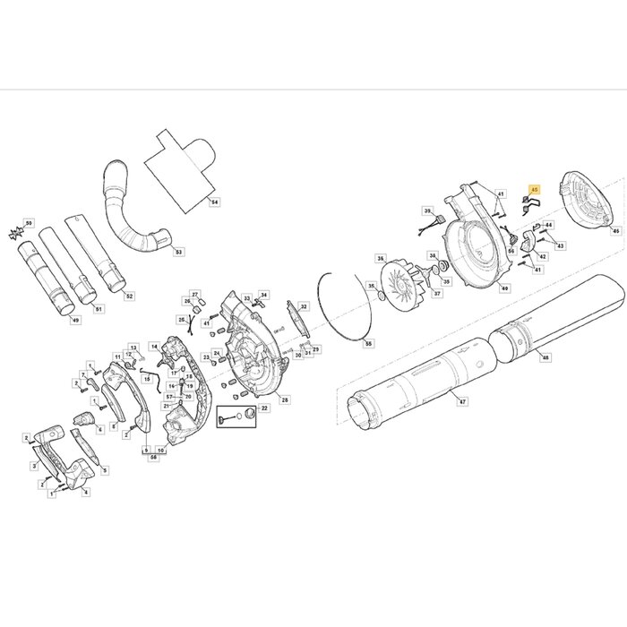 Veer voor Bevestiging Beschermkap voor STIGA, CASTELGARDEN, MOUNTFIELD, ALPINA ABL27, ABL27V, AS1100, BL530, BL530V, BLC27, EP27BV, MBL270V, SBL327, SBL327V, XBL27V Bladblazers