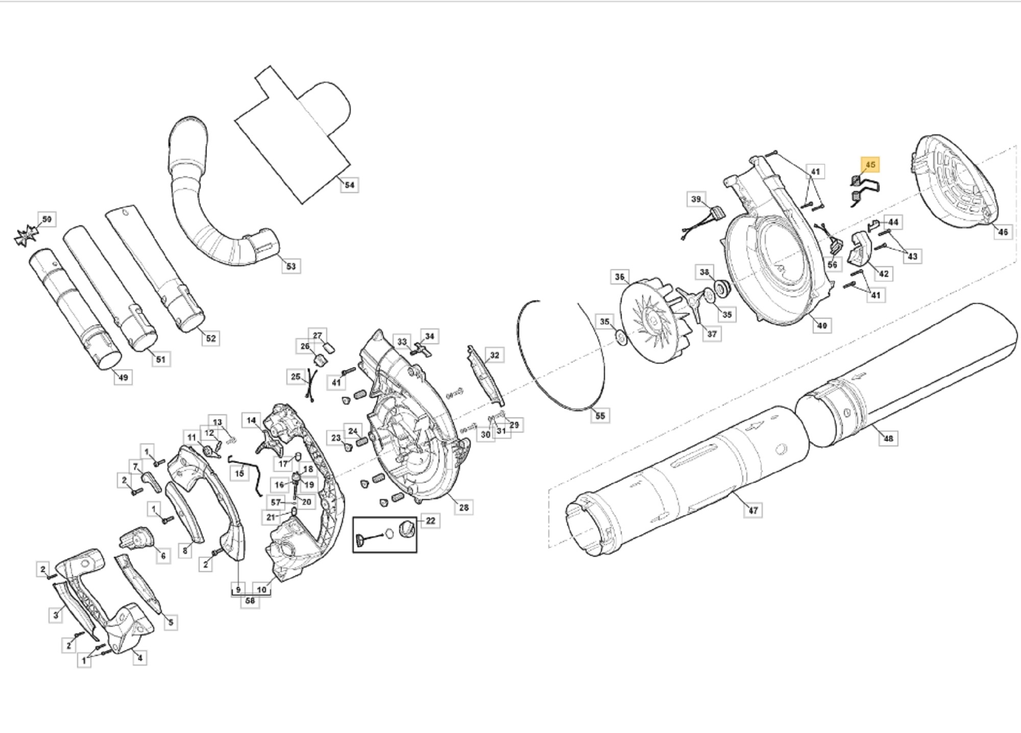 Veer voor Bevestiging Beschermkap voor STIGA, CASTELGARDEN, MOUNTFIELD, ALPINA ABL27, ABL27V, AS1100, BL530, BL530V, BLC27, EP27BV, MBL270V, SBL327, SBL327V, XBL27V Bladblazers