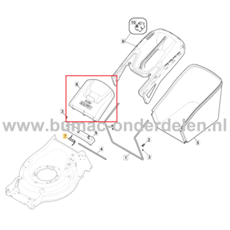 Achterklep voor Stiga, Castelgarden, Alpina, Mountfield Gazonmaaiers, Grasmaaiers 530BSP675-3, BL 480 SBQ, BL 530 VSBQ, BTR 55TBVE, COMBI 50 S AE, COMBI 50 SEQ B, COMBI 50 SQ, COMBI 50 SQ B, Combi 50 SQ B, COMBI 50 SQ DAE, COMBI 50 SQ H, COMBI 50 SVEQ, CO