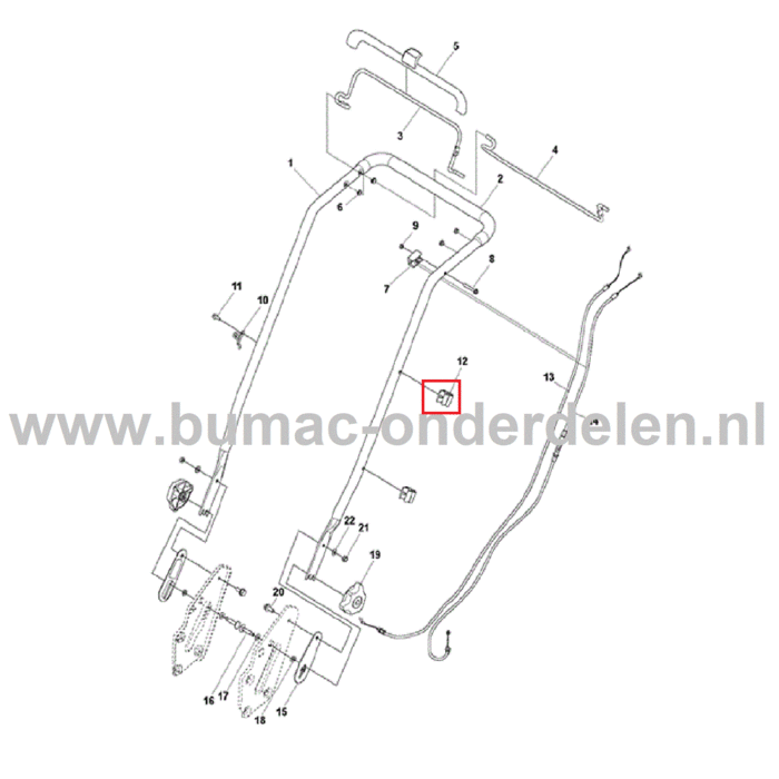 Kabelklem voor LC247, LC247 S, LC247 SP, LC253 S, LC347 V, LC347Vi, LC353 VI, LC451 S, LC451 V, LC551 SP, LC551 VBP, LM 2247 C, LM 2247 CD, LM 2247 CDP, LZ 2247 CD Husqvarna, Jonsered, Partner, McCulloch Gazonmaaiers, Grasmaaiers Kabelhouder onderdeel