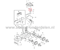 Riemgeleider voor Husqvarna, Jonsered, Partner, McCulloch Gazonmaaiers, Grasmaaiers, Snaargeleider LB 248S, LB 253S, LB348 SI, LB348 V, LB348 V Classic, LB48 e, LC148 VE, LC348 V, LC348 V Classic, LC348 VE, LC348 VI Classic, LC353 V, LC353 V Classic, LC35