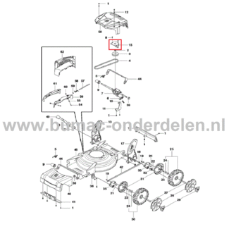 Riemgeleider voor Husqvarna, Jonsered, Partner, McCulloch Gazonmaaiers, Grasmaaiers, Snaargeleider LB 248S, LB 253S, LB348 SI, LB348 V, LB348 V Classic, LB48 e, LC148 VE, LC348 V, LC348 V Classic, LC348 VE, LC348 VI Classic, LC353 V, LC353 V Classic, LC35