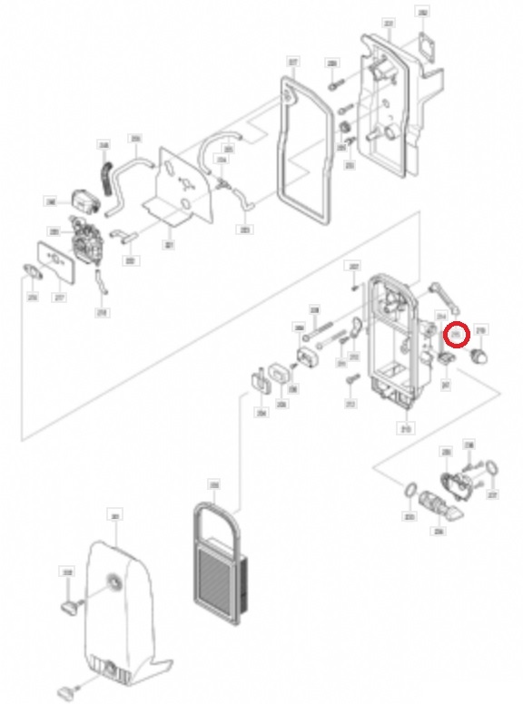 Chokehendel voor DOLMAR, MAKITA, ROBIN EB7660TH, PB7660.4 Bladblazers EB7660.4TH, PB76604, PPB-7660.4, onderdeel