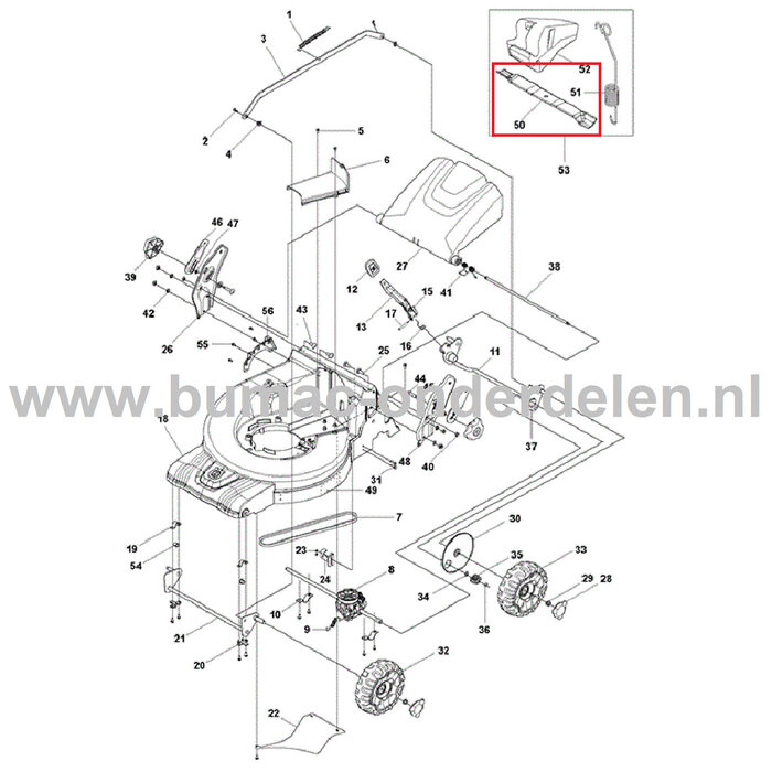 Maaimes voor Husqvarna, Jonsered, Partner, McCulloch Gazonmaaiers, Grasmaaiers, Loopmaaiers, Duwmaaiers Maai Mes LC451S, LC451V, LC551SP, LC 451 S, LC 451 V, LC 551 SP, onderdeel