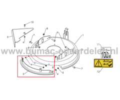 Deflector Voorkant voor Husqvarna, Jonsered, Partner, McCulloch Gazonmaaiers, Grasmaaiers, Grasverspreider DB51, DBH51, DBS 51, DBY51, ELITE SPH2, DB 51, DBH 51, DBS 51, DBY 51, ELITE SP H2, onderdeel