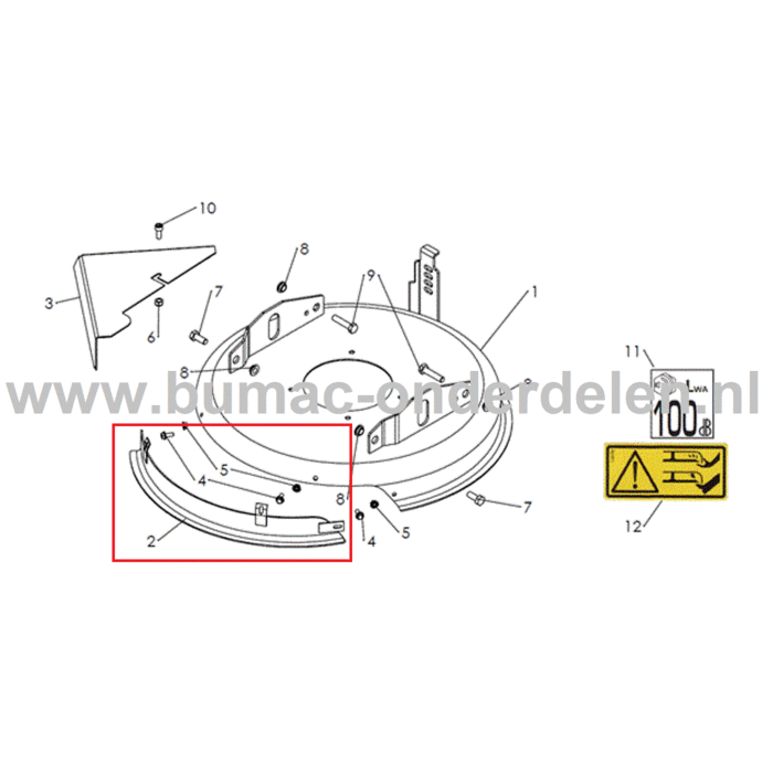 Deflector Voorkant voor Husqvarna, Jonsered, Partner, McCulloch Gazonmaaiers, Grasmaaiers, Grasverspreider DB51, DBH51, DBS 51, DBY51, ELITE SPH2, DB 51, DBH 51, DBS 51, DBY 51, ELITE SP H2, onderdeel