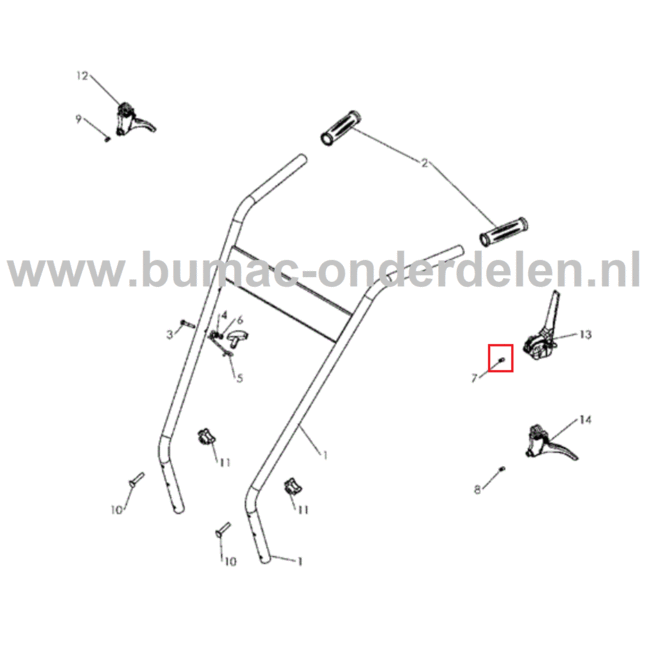 Motorremkabel voor Husqvarna, Jonsered, Partner, McCulloch Gazonmaaier, Grasmaaier onderdeel, Remkabel DB 51, DBH 51, DBS 51, DB51, DBH51, DBS51