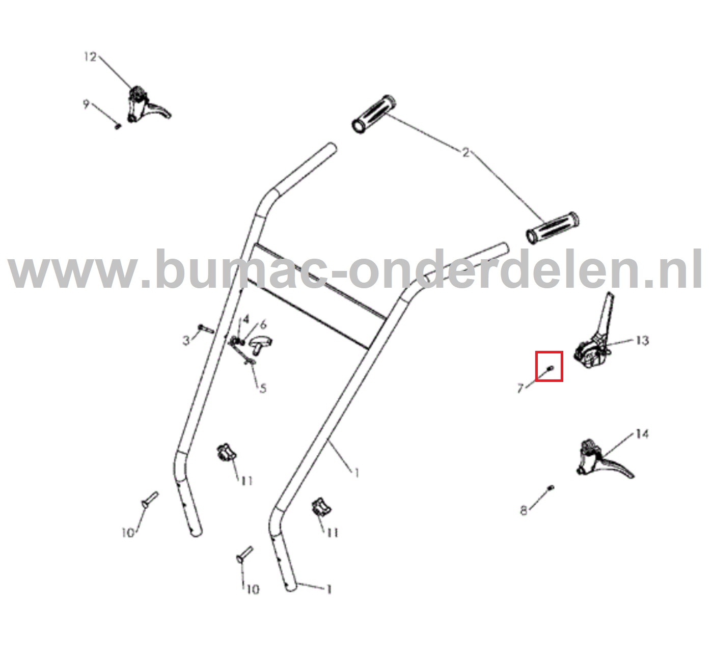 Motorremkabel voor Husqvarna, Jonsered, Partner, McCulloch Gazonmaaier, Grasmaaier onderdeel, Remkabel DB 51, DBH 51, DBS 51, DB51, DBH51, DBS51