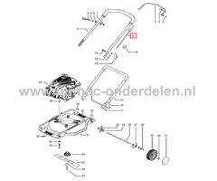 Motorremkabel voor Husqvarna, Jonsered, Partner, McCulloch Grasmaaiers motor remkabel LB146, M46, MASTER 46 WITHOUT HEAT SHIELD, LM 2146 M, M46-120 M CLASSIC, M46-125 M, 3546 Bio onderdeel