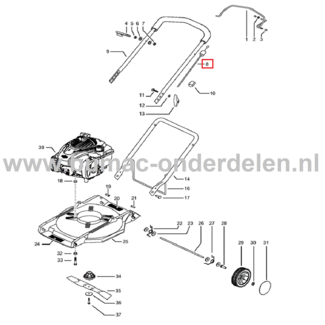 Motorremkabel voor Husqvarna, Jonsered, Partner, McCulloch Grasmaaiers motor remkabel LB146, M46, MASTER 46 WITHOUT HEAT SHIELD, LM 2146 M, M46-120 M CLASSIC, M46-125 M, 3546 Bio onderdeel