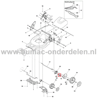 Wielbus voor Husqvarna, Jonsered, Partner, McCulloch Grasmaaier Wiel Bus  LC247, LC247 Li, LC247 S, LC247 SP, LC347 V, LC347 VLi, LC347Vi, LM 2247 C, LM 2247 CD, LM 2247 CDP, LZ 2247 CD, onderdeel