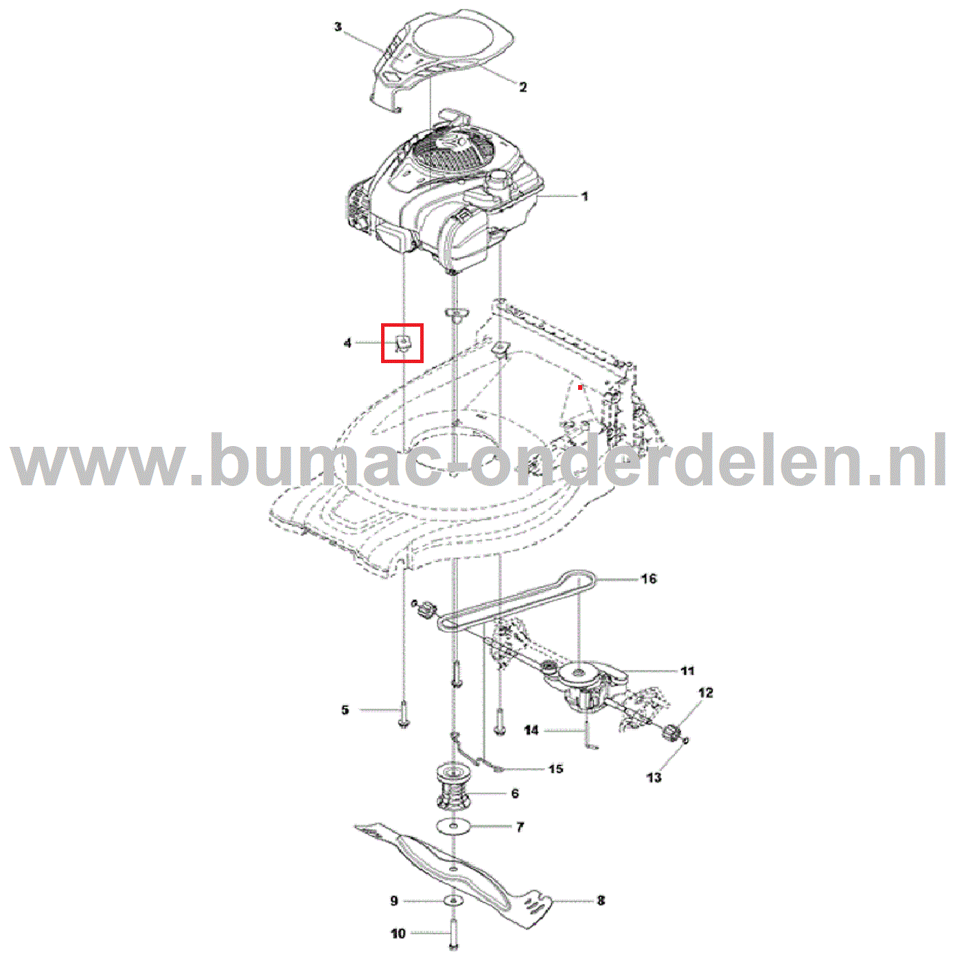 Motorrubber voor Husqvarna, Jonsered, Partner, McCulloch onderdeel Gazonmaaiers, Grasmaaiers, Bevestiging MotorLC247, LC247 Li, LC247 S, LC247 SP, LC253 S, LC347 V, LC347 VLi, LC347Vi, LC353 VI, LM2247C, LM2247CD, LM2247CDP, LZ2247CD