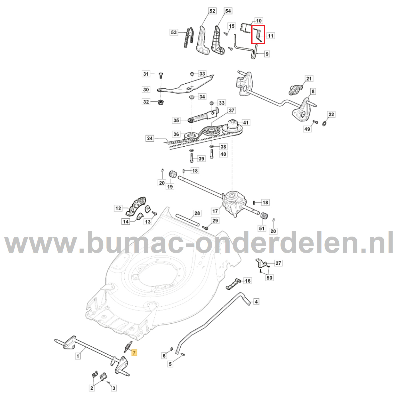 Veer Hoogte Instelling voor Stiga, Castelgarden, Alpina, Mountfield Gazonmaaiers, Grasmaaiers, Loopmaaiers, Duwmaaiers BL 510 S, BL 510 SHQ, COLLECTOR 43, COLLECTOR 43 S, COLLECTOR 48 B, Collector 48 B, Collector 48 S, COLLECTOR 48 S B, Collector 48 S B,