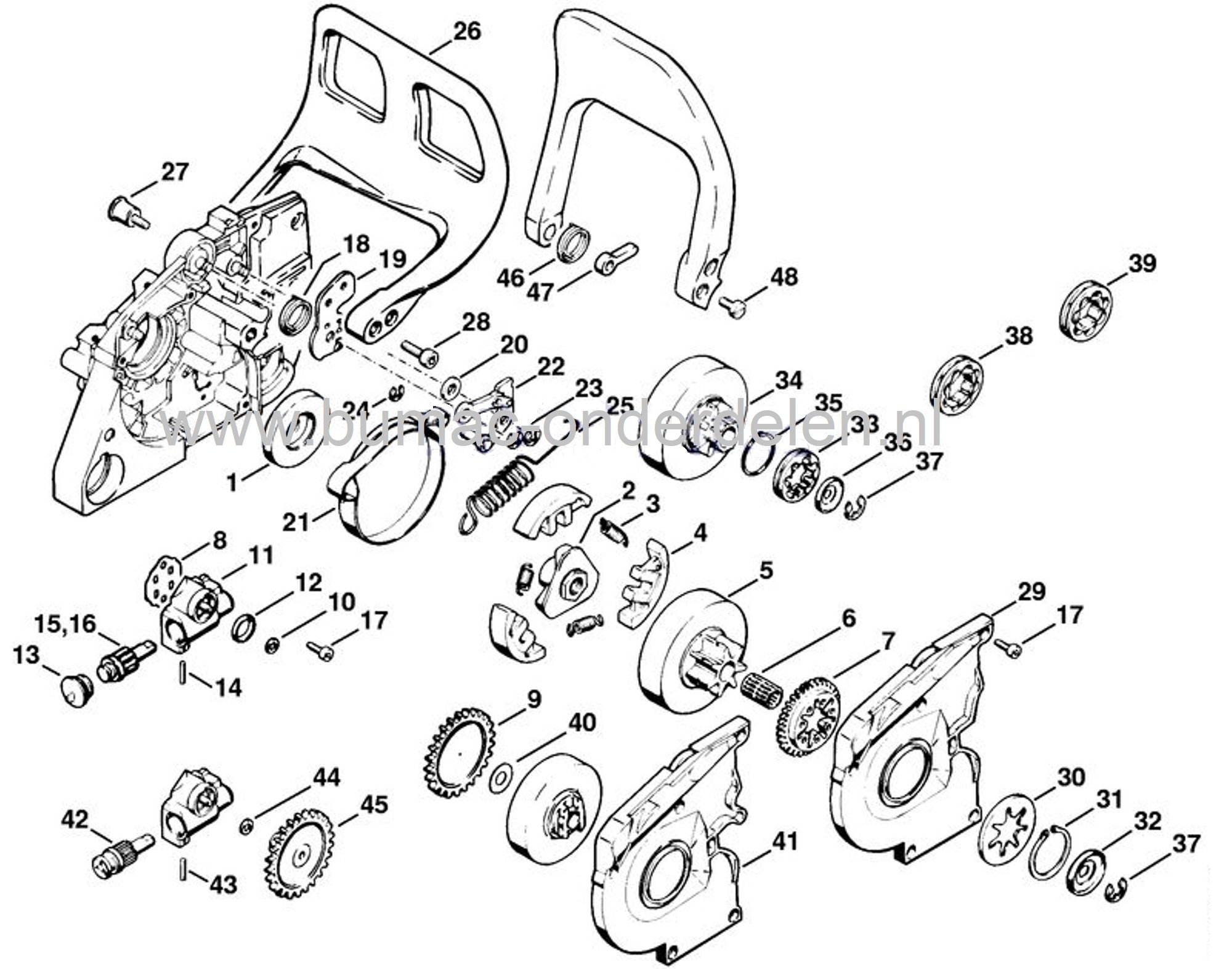 Aandrijftandwiel voor de Stihl 028 en MS280 Kettingzaag, Motorzaag