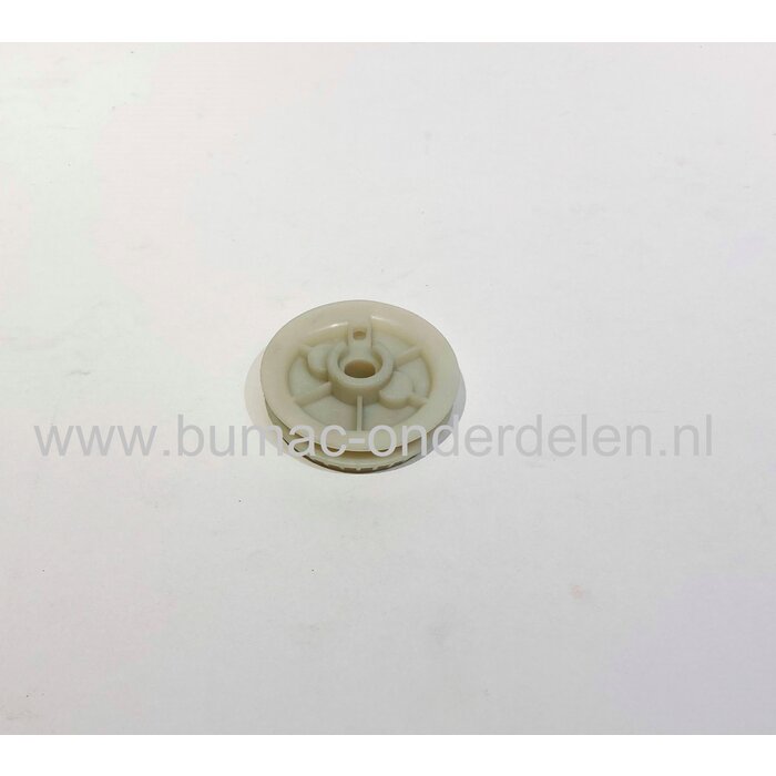 Startpoelie voor Alpina P360, P370, P390, P410, Stiga P360, P370, P390, P410, motorzaag, kettingzaag, starterkoordpoelie, koordpoelie, pouly, P 360, P 370, P 390, P 410, onderdeel