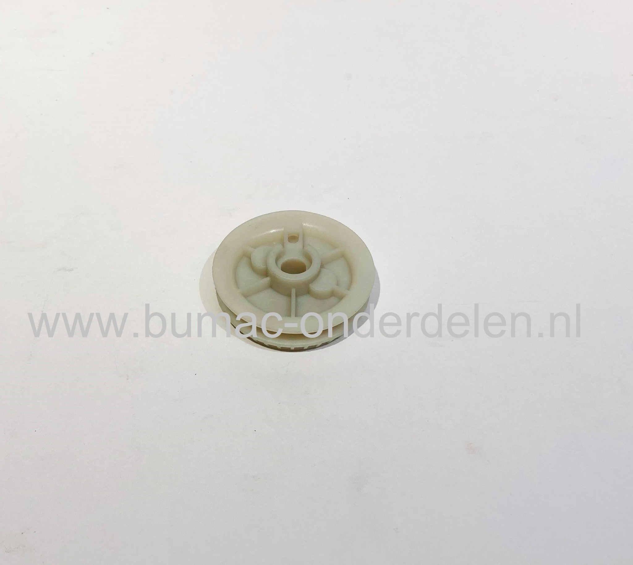 Startpoelie voor Alpina P360, P370, P390, P410, Stiga P360, P370, P390, P410, motorzaag, kettingzaag, starterkoordpoelie, koordpoelie, pouly, P 360, P 370, P 390, P 410, onderdeel