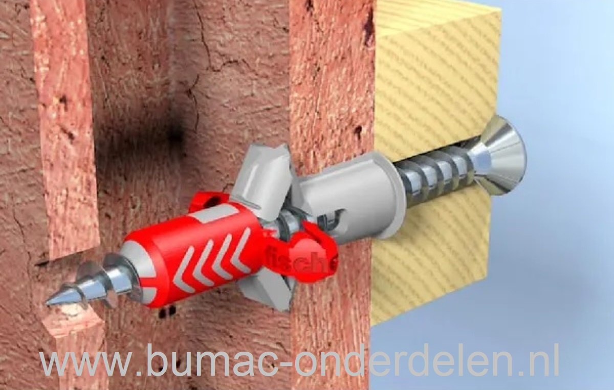 Muurplug 12x60 mm voor Baksteen, Beton, Gipsplaat, Kalkzandsteen, Cellenbeton, Spaanplaat, Gipsblokken, Natuursteen, Plug Activeert Optimale Werkingsprincipe: Spreiden - Vouwen - Knopen, Afhankelijk van de Ondergrond, De vertande anti-rotatievleugels voor