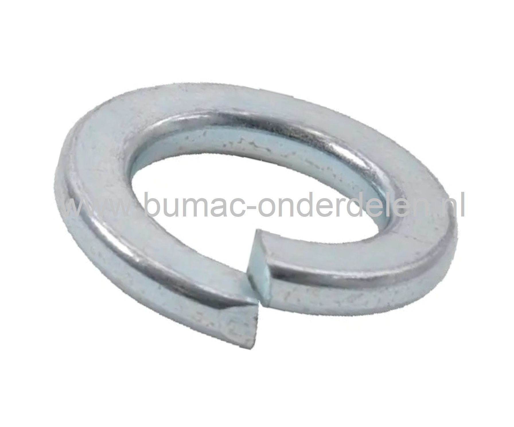 Veerring voor M8 en 3/8 = Ø 9,5 mm Bout voor vastzetten van Mesbout, Maaimes, Lagerhuis, Stuurkogel, Stuurstang,  Motorrubber Grasmaaier, Zitmaaier, Frontmaaier, Trilplaat, Aggregaat, Veegmachine, Tuinfrees Veiligheidsheids Rondels, Ronsels, Veerplaat 9,