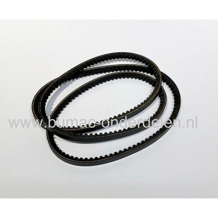 Getande V snaar voor rijaandrijving grasmaaier, compressor, veegmachine, tuinfrees, vertikuteermachine, trilplaat, houtversnipperaar, hakselaar, kantensnijder, aandrijfriem, aandrijfsnaar, onderdeel, open flank vertande riem