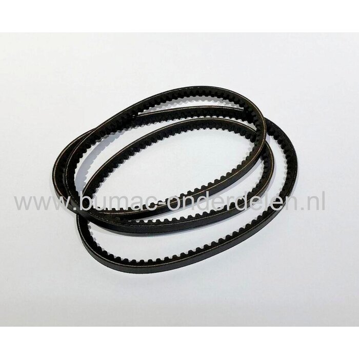 Getande V snaar voor rijaandrijving veegmachine, tuinfrees, vertikuteermachine, trilplaat, compressor, hakselaar, houtversnipperaar, grasmaaier, kantensnijder, aandrijfriem, aandrijfsnaar, onderdeel, open flank vertande riem