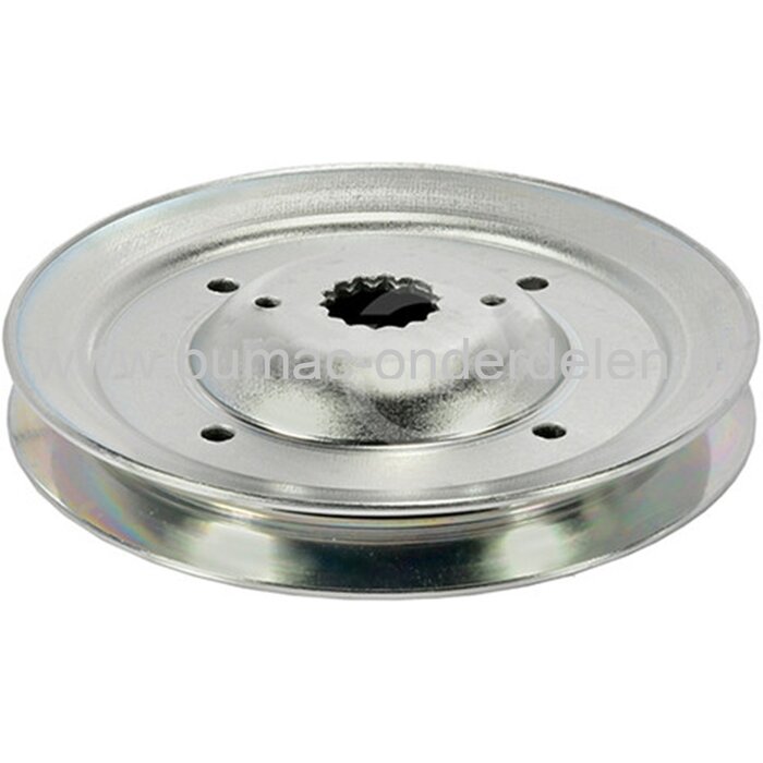 V snaar poelie voor John Deere, Sabo, Sabre Zero Turn maaiers, frontmaaiers, zitmaaiers,  1400 series, 1500 series, 1550, 1570, 1575, 1580, 1585, 2210, 4010, 4100, 4110, 4115, 4200, 4210, 4300, Ztrak, Quiktrak, riemschijf, pouly, onderdeel