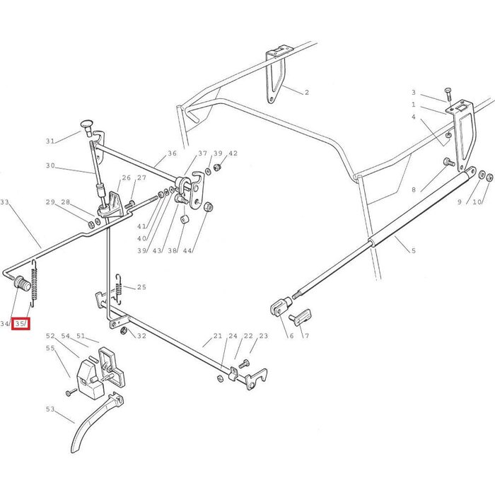 Veer voor Bediening Gras Vangbak bij Castelgarden - Honda - Stiga - Viking - Mountfield - Alpina Zitmaaier - Tuintrekker