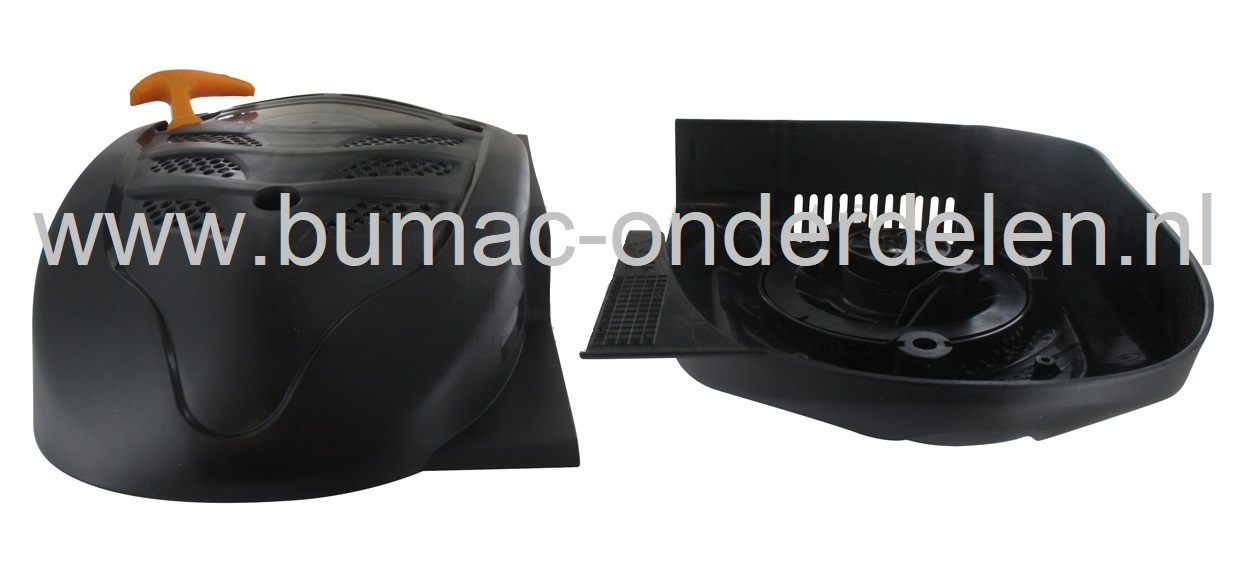 Starter compleet voor Chinese motoren Loncin en LCT  op grasmaaier, houtversnipperaar, veegmachine, startkap, starterkap, repeteertarter, onderdeel