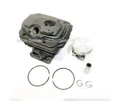 Cilinderset Ø 52 mm voor Stihl Benzinekettingzaag, Betonzaag MS461 en GS461, Stihl Cilinder Compleet met Zuiger, Zuigerveren, Pistonpen en Borgclips voor Kettingzagen, Motorzagen, Complete Cylinderkit 52 mm voor Stihl MS 461, GS 461 Motorzaag, onderdeel