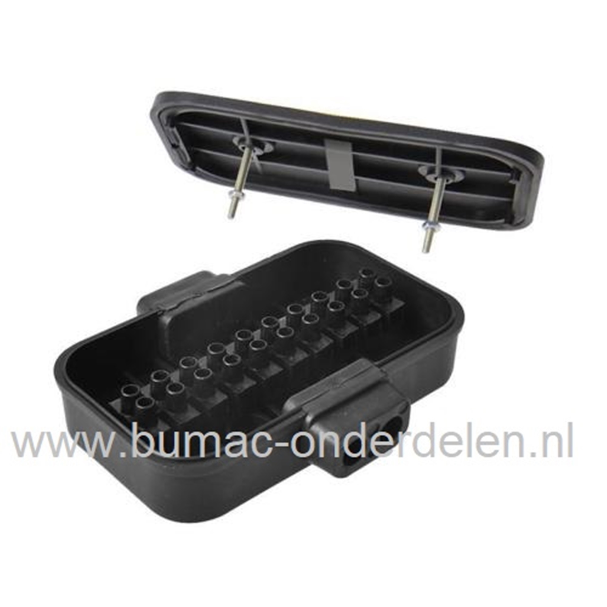 Kabelverbinder voor aanhanger met 10 kroonstripaansluitingen, verdeeldoos, kabeldoos, verbindingsdoos, stekkerdoos, stekkerblok, kabelverbinderbehuizing, onderdeel