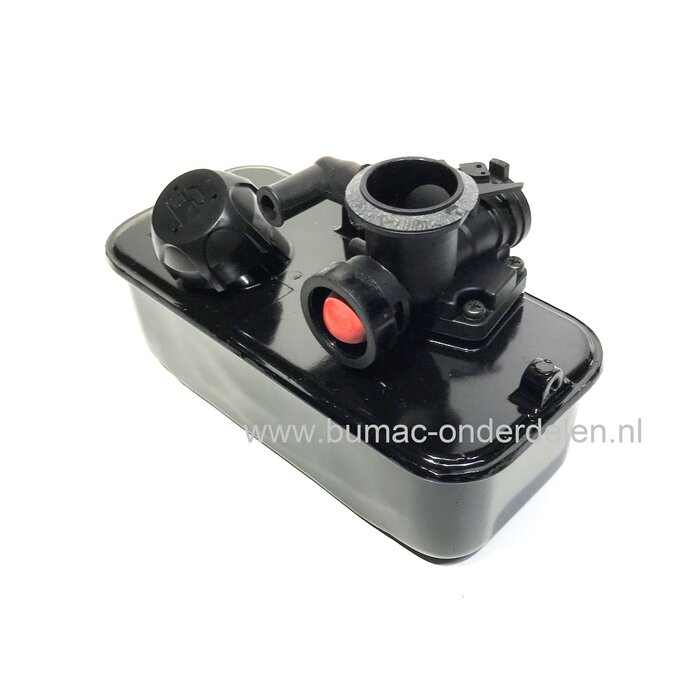 Carburateur Voor Briggs and Stratton BS12004 met Tank Compleet voor Classic - Sprint en Quattro Motoren, Benzinetank met Carburateur 5208068 + Tank Compleet, Benzinetank met Primer voor Directe inspuiting van de Benzine