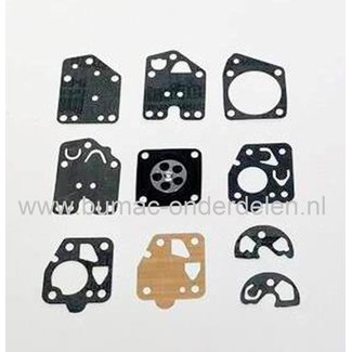 Membraan reparatieset voor Teikei carburateur op Shindaiwa C350, B450, bosmaaier, trimmer, bermmaaier, dichtingsset, pakkingsset, membraanset, C 350, B 450, onderdeel