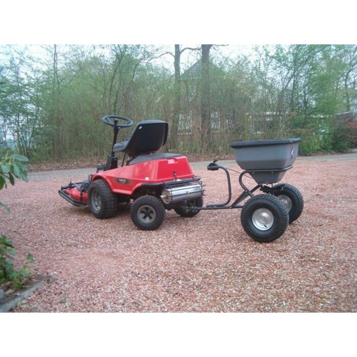 Degelijke Kunstmeststrooier achter Zitmaaier - Quad - Tuintrekker of Frontmaaier Degelijke Kunstmeststrooier met Stalen Conische Tandwiel Overbrenging