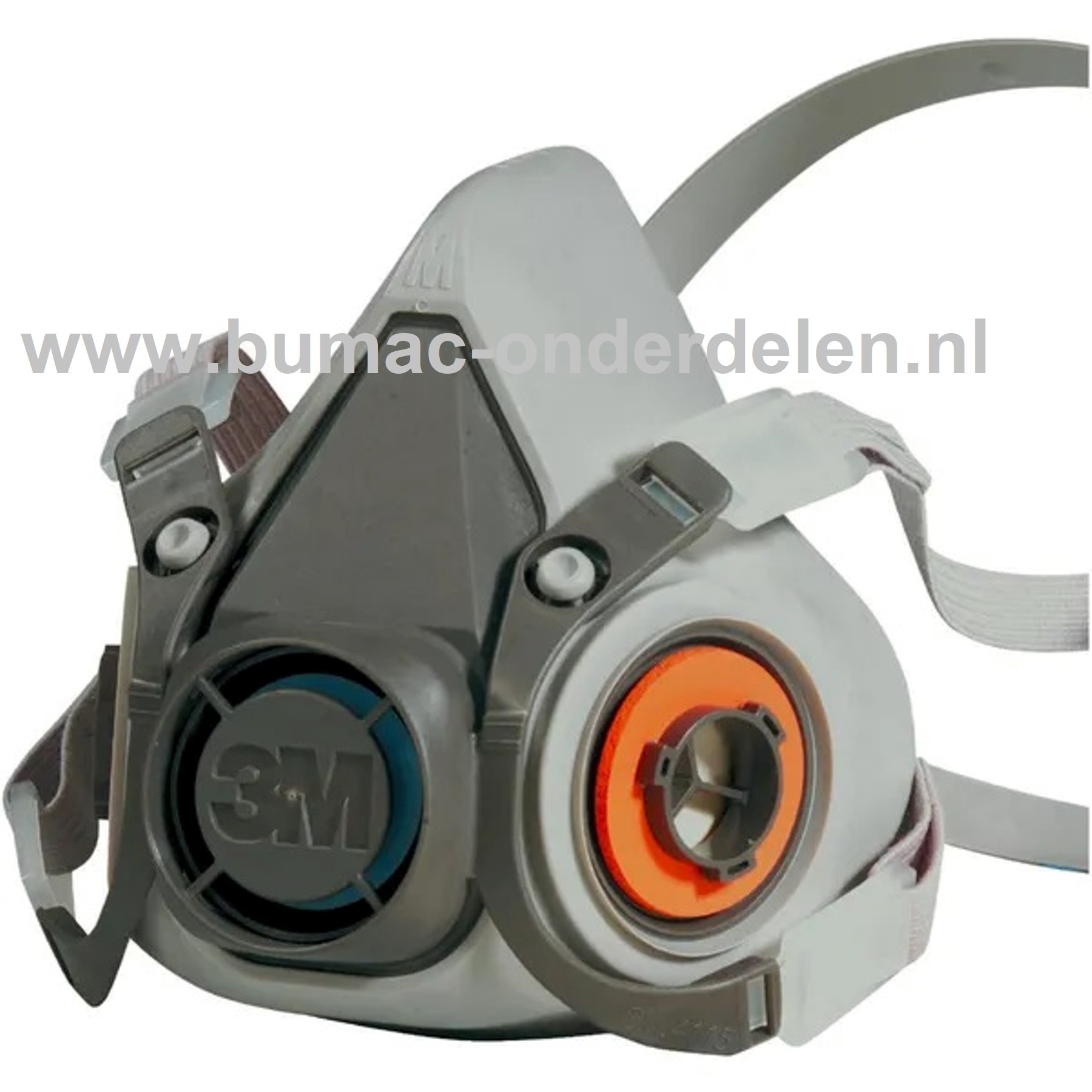 Ademhalingsmasker, 3M klassiek, serie 6000 met Bajonet systeem voor 2 filters, halfgelaatsmasker,  ademhalingsbeschermingsapparatuur, maat M, onderdeel, beschermt tegen schadelijke stoffen in de lucht