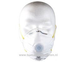 Stofmasker met uitademventiel tegen stofdeeltjes, dampen en niet giftige vloeistoffen, mondmasker, ademhalingsmasker, halfgelaatsmasker, onderdeel, stof masker