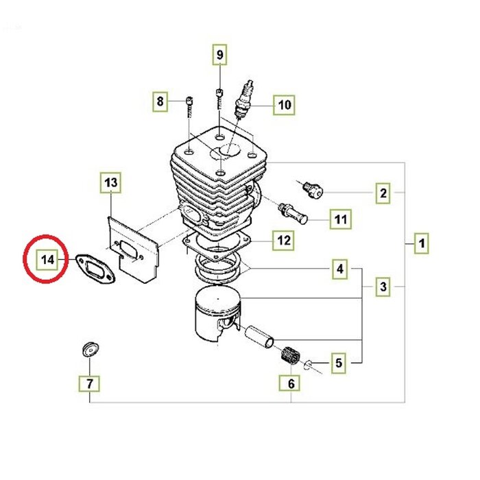Uitlaatpakking Husqvarna kettingzaag, motorzaag, benzinezaag, 394XP, 394XPEPA, 395XP, 395XPG, 395XP W, 395 XP GW, uitlaatdichting, demperpakking, demperdichting, 394 XP, 394 XP EPA, 395 XP, 395 XP G, 395 XP W, 395 XP GW, onderdeel