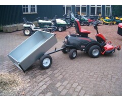 Degelijke Stalen verzinkte aanhanger met Kiepbak achter Zitmaaier- Frontmaaier of Quad.